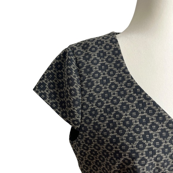 NWT BROOKS BROTHERS Women's Navy Blue Geometric Pattern Sheath Midi Dress 10 - Picture 8 of 13